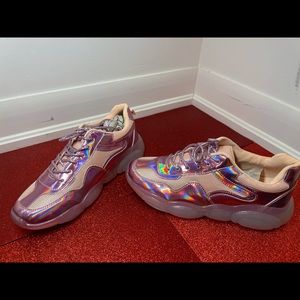 Pink rainbow Sneakers size 9 Us And kids 7